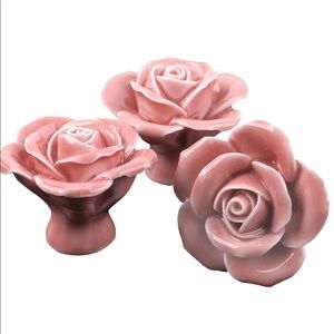 10pcs Ceramic Vintage Floral Rose Flower Door